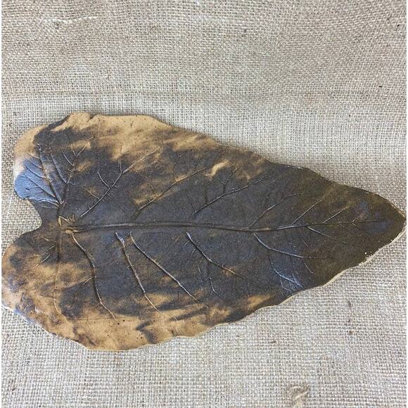 Art Pottery Leaf Impression Charcuterie Tray Platter Cheese Board Server - Picture 4 of 9